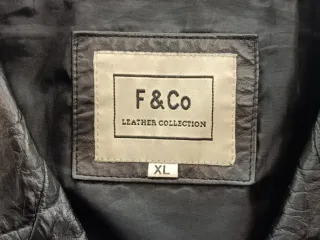 Chaqueta de piel F&Co hombre negra