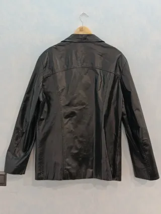 Chaqueta de piel F&Co hombre negra
