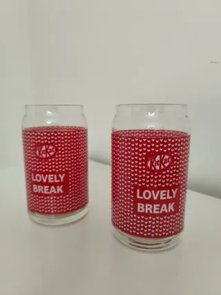 Vasos KitKat Corazones Rojos