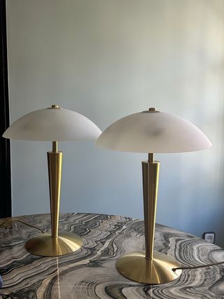 Lámparas Art Decó Bronce y Cristal