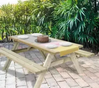 Mesa picnic madera 198x154x74