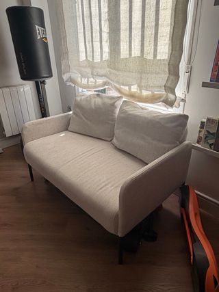 Sofá 2 plazas tela gris