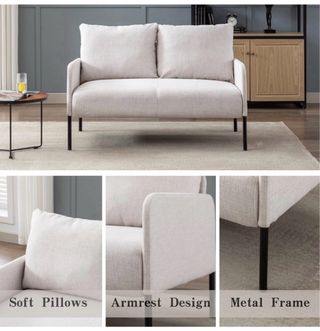 Sofá 2 plazas tela gris