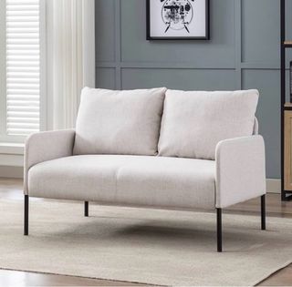 Sofá 2 plazas tela gris