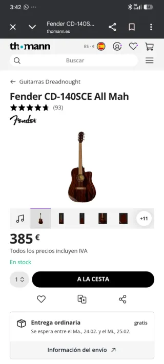 Fender CD140SCE Guitarra Electroacústica