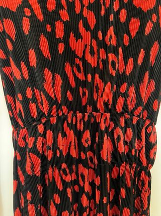 Vestido Zara Animal Print Negro Rojo