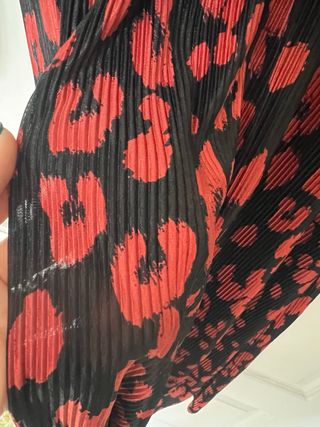 Vestido Zara Animal Print Negro Rojo