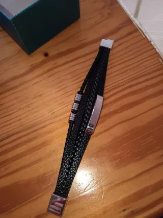 Pulseras de hombre cuero y acero NUEVAS