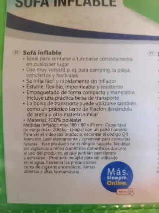2x Sofá Inflable CRIVIT Verde