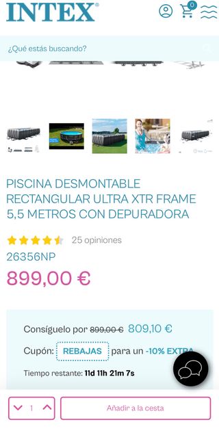 Piscina Rectangular Intex XTR Frame 5,5m