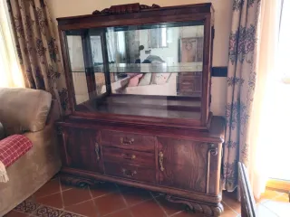 Mueble Bar Madera Tallada Antiguo