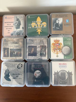 Monedas españa 10 euros plata