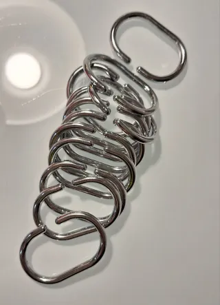 Pack 12 Anillas Cortina Ducha Metal