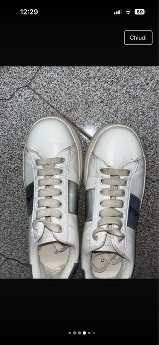 Scarpe Gaelle bianche e argento