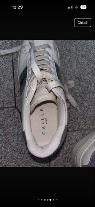 Scarpe Gaelle bianche e argento