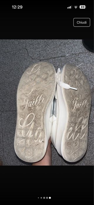 Scarpe Gaelle bianche e argento