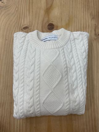 Jersey Bershka Blanco Trenzado