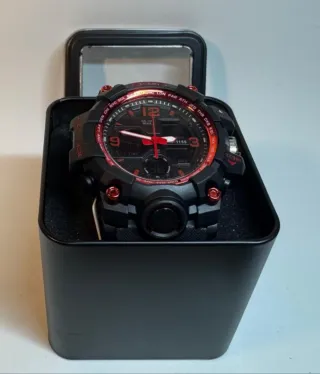 Reloj Negro y Rojo