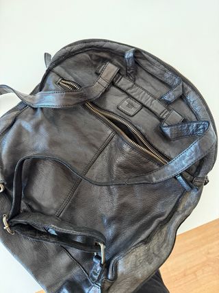 Mochila piel negra biba