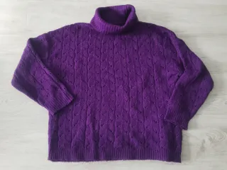 Jersey Cortefiel oversize calado morado XL