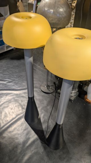 Lámparas Mid-Century Amarillas y Negras