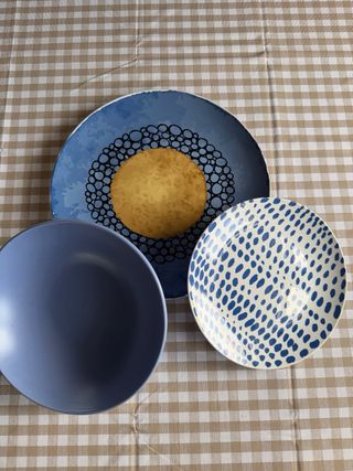 Vajilla 18 piezas porcelana y gres