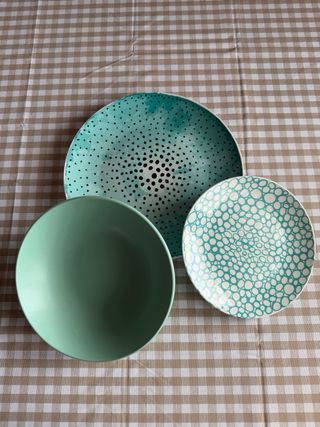 Vajilla 18 piezas porcelana y gres