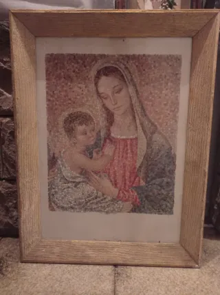 Cuadro Virgen María con Niño - Lámina