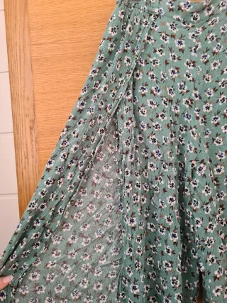 Pantalón largo verano floral con aberturas