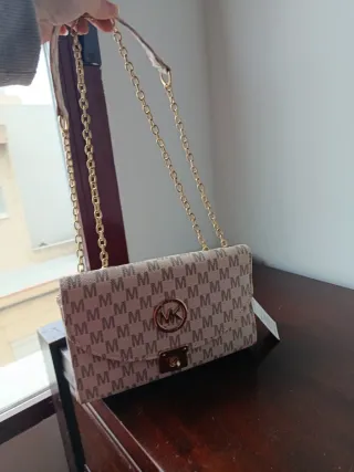 Bolso Mujer Beige y Dorado