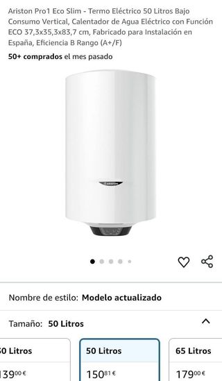 Ariston Pro1 Eco Slim calentador de agua 50 litros
