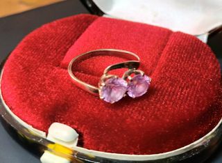 Anillo oro y piedras "rosa de Francia"