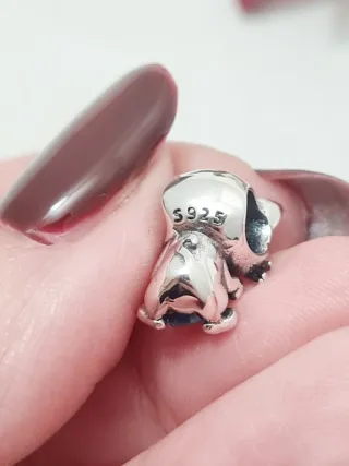 Charm gatto con cuore argento S925