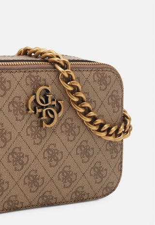 Bolso bandolera GUESS marrón y dorado