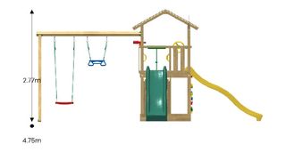 Parque infantil madera con toboganes