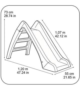 FEBER - Slide, Tobogán pequeño con rampa de 107 cm, para niños preescolares de 1 a 5 años,Azul y Rojo,Resistente a la luz y Cambios de Temperatura,de fácil Montaje Famosa (800009593)