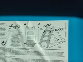 FEBER - Slide, Tobogán pequeño con rampa de 107 cm, para niños preescolares de 1 a 5 años,Azul y Rojo,Resistente a la luz y Cambios de Temperatura,de fácil Montaje Famosa (800009593)