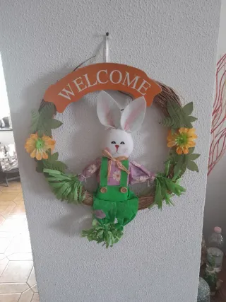 Ghirlanda Pasquale coniglio benvenuto