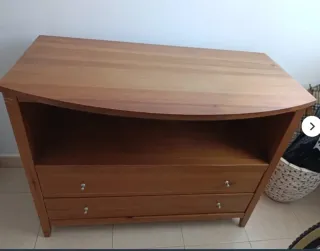 ✅❤️ Mesa TV de madera maciza con cajones artesanal