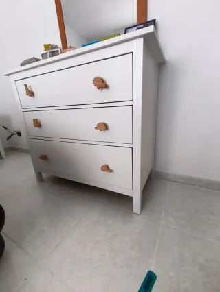 Set 6 Pomos Madera Maciza y tornillos