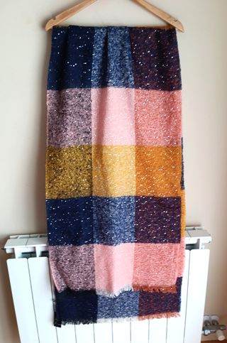 Pashmina Viscosa Brillo Azul Rosa