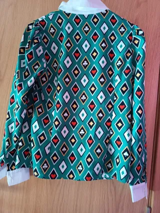 Camisa verde estampada mujer talla S