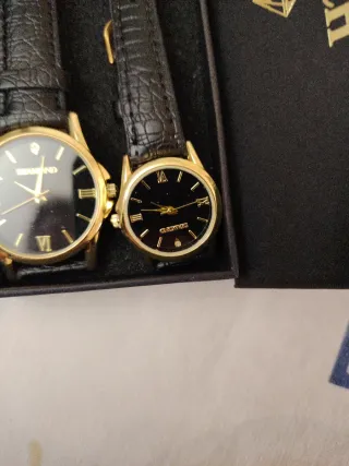 O'PAL WATCH Set 2 Relojes Mujer/Hombre Oro/Marrón