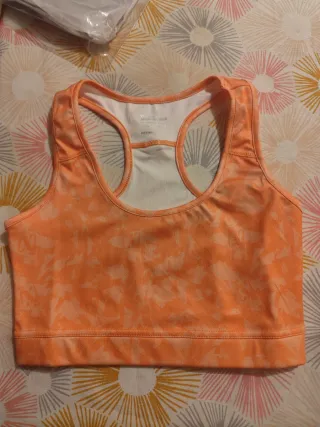 Conjunto pijama deportivo mujer naranja y blanco