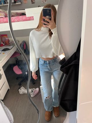 Jersey blanco de canalé