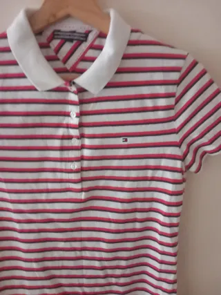 Polo Tommy Hilfiger Mujer Rayas Rojo Blanco