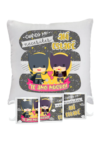 Pack San Valentín Taza y Cojín Batman