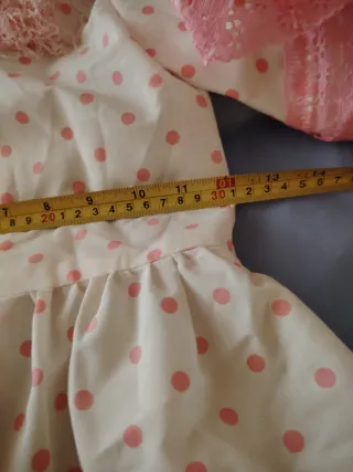 Traje de Flamenca Niña Rosa Lunares