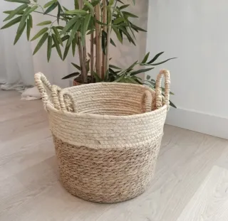 Conjunto Cestas Fibras Naturales Estilo Nórdico