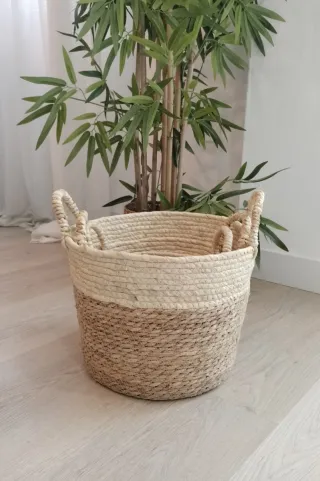 Conjunto Cestas Fibras Naturales Estilo Nórdico